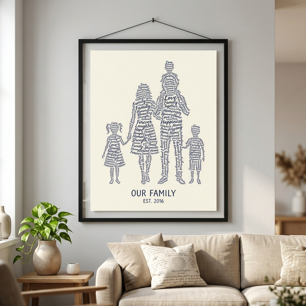 Text Portrait — Family of Four